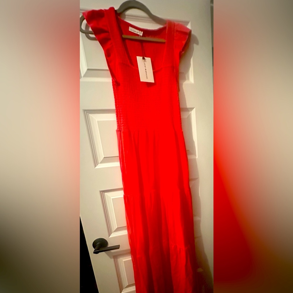Lucky Brand Smocked Red Dress Size Small